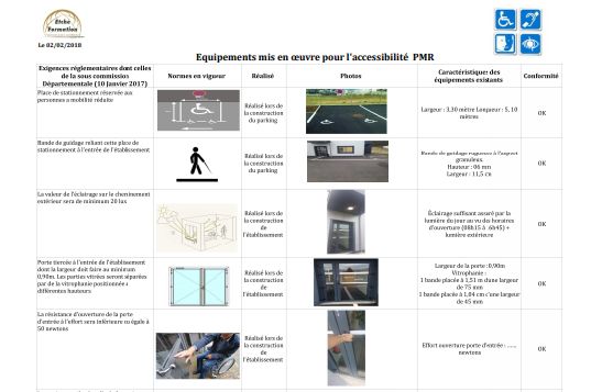 Locaux Etcheformation adaptés au PMR